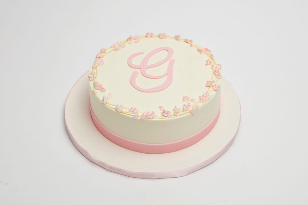 Bridal Floral Monogram Cake in New York