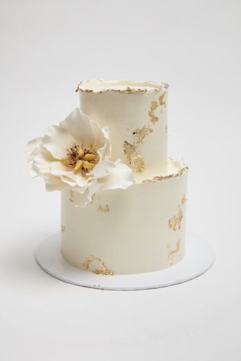 Guilded Edge With Blonde Peony Cake