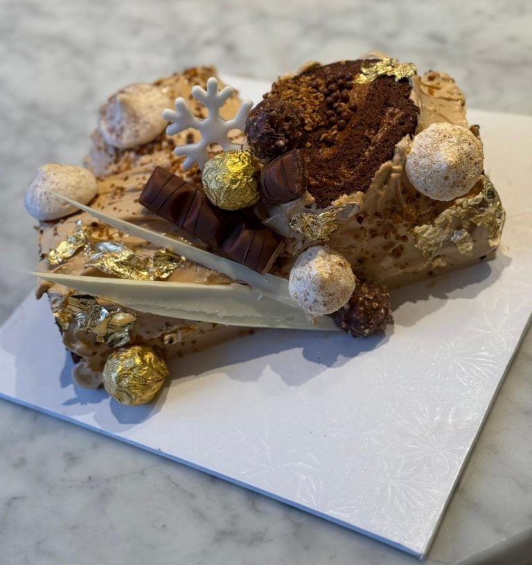 Ferrer Rocher Chocolate Hazelnut Buche de Noel Cake